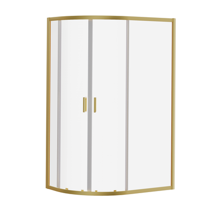 Fairford 6mm 1200 x 800mm Brushed Brass Quadrant Shower Enclosure