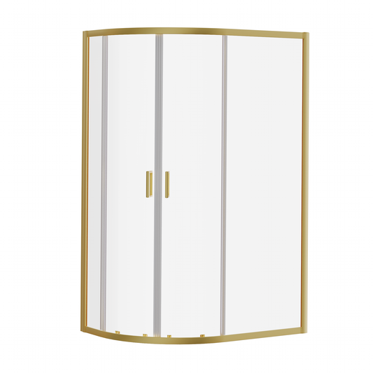 Fairford 6mm 1200 x 800mm Brushed Brass Quadrant Shower Enclosure