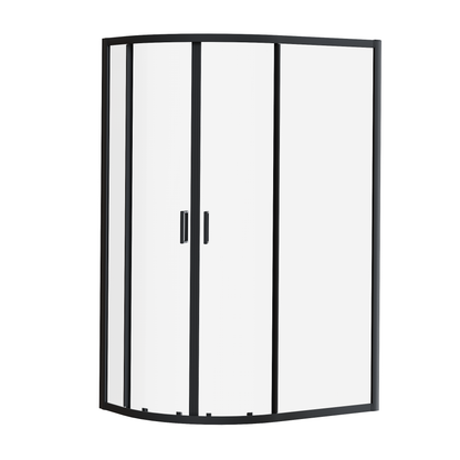 Fairford 6mm 1000 x 800mm Matt Black Quadrant Shower Enclosure