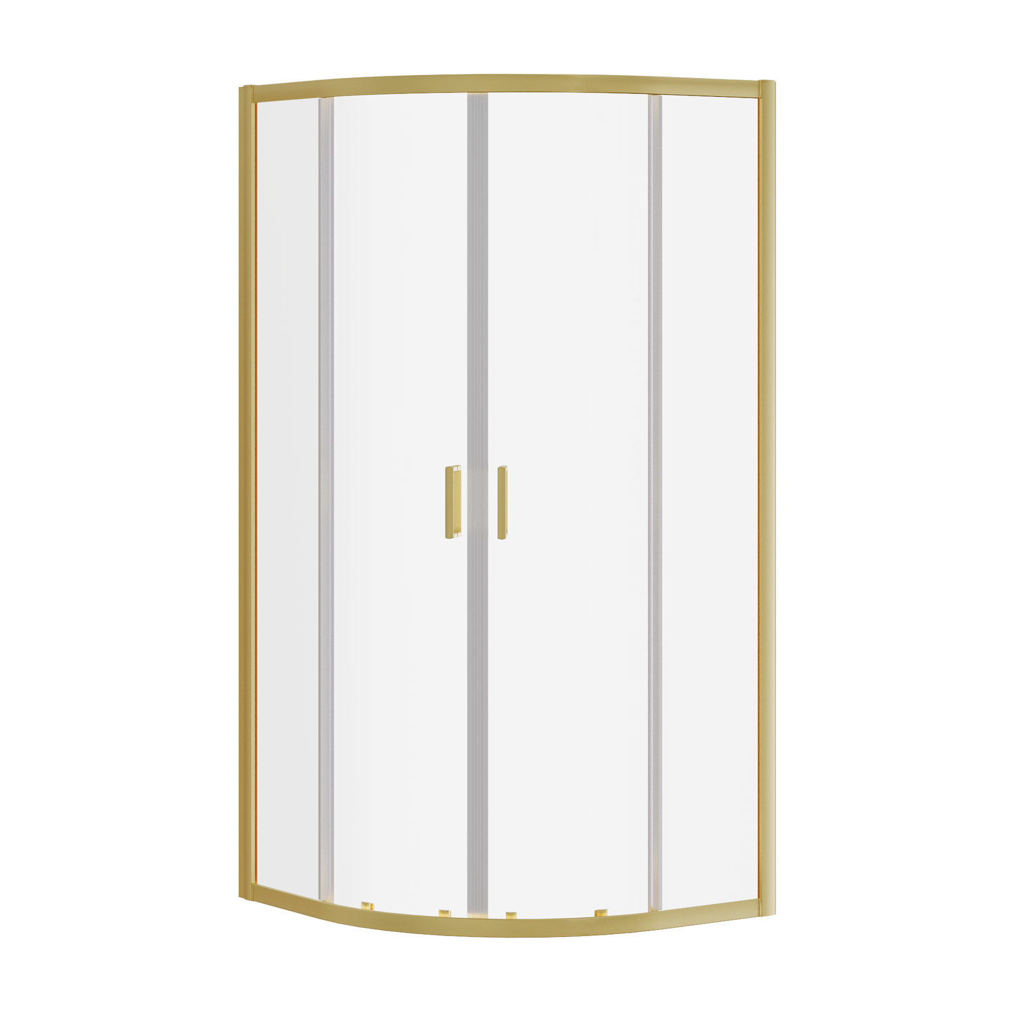 Fairford 6mm, 800 x 800mm Brushed Brass Quadrant Enclosure
