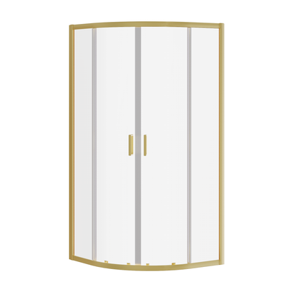 Fairford 6mm, 800 x 800mm Brushed Brass Quadrant Enclosure