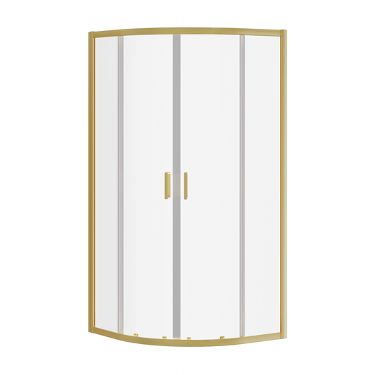 Fairford 6mm, 800 x 800mm Brushed Brass Quadrant Enclosure