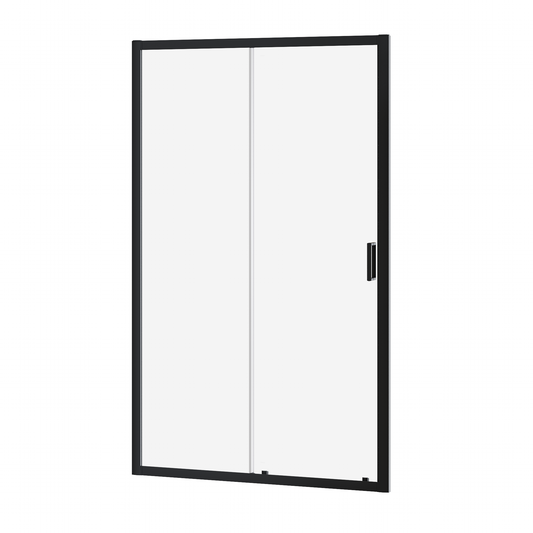 Fairford 6mm, 1400mm Matt Black Sliding Shower Door
