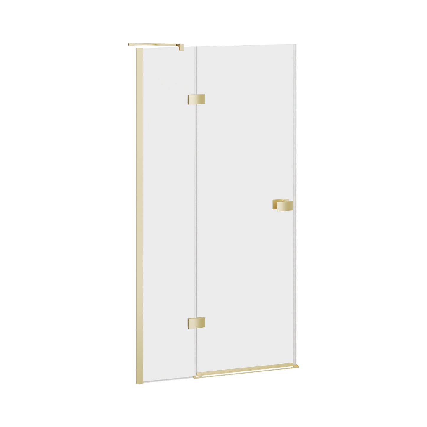Fairford 8mm Frameless 1200mm Brushed Brass Hinged Shower Door