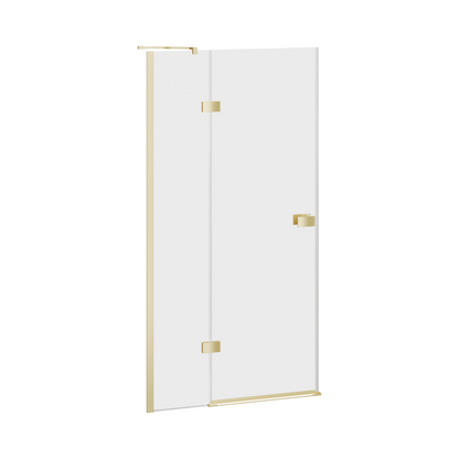 Fairford 8mm Frameless 900mm Brushed Brass Hinged Shower Door