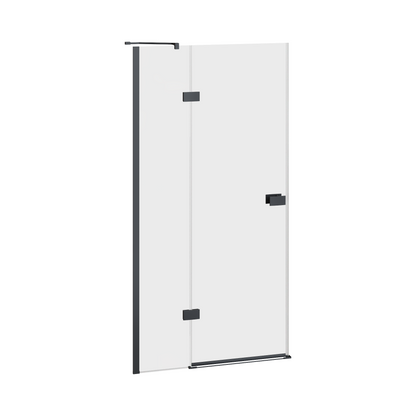 Fairford 8mm Frameless 900mm Matt Black Hinged Shower Door