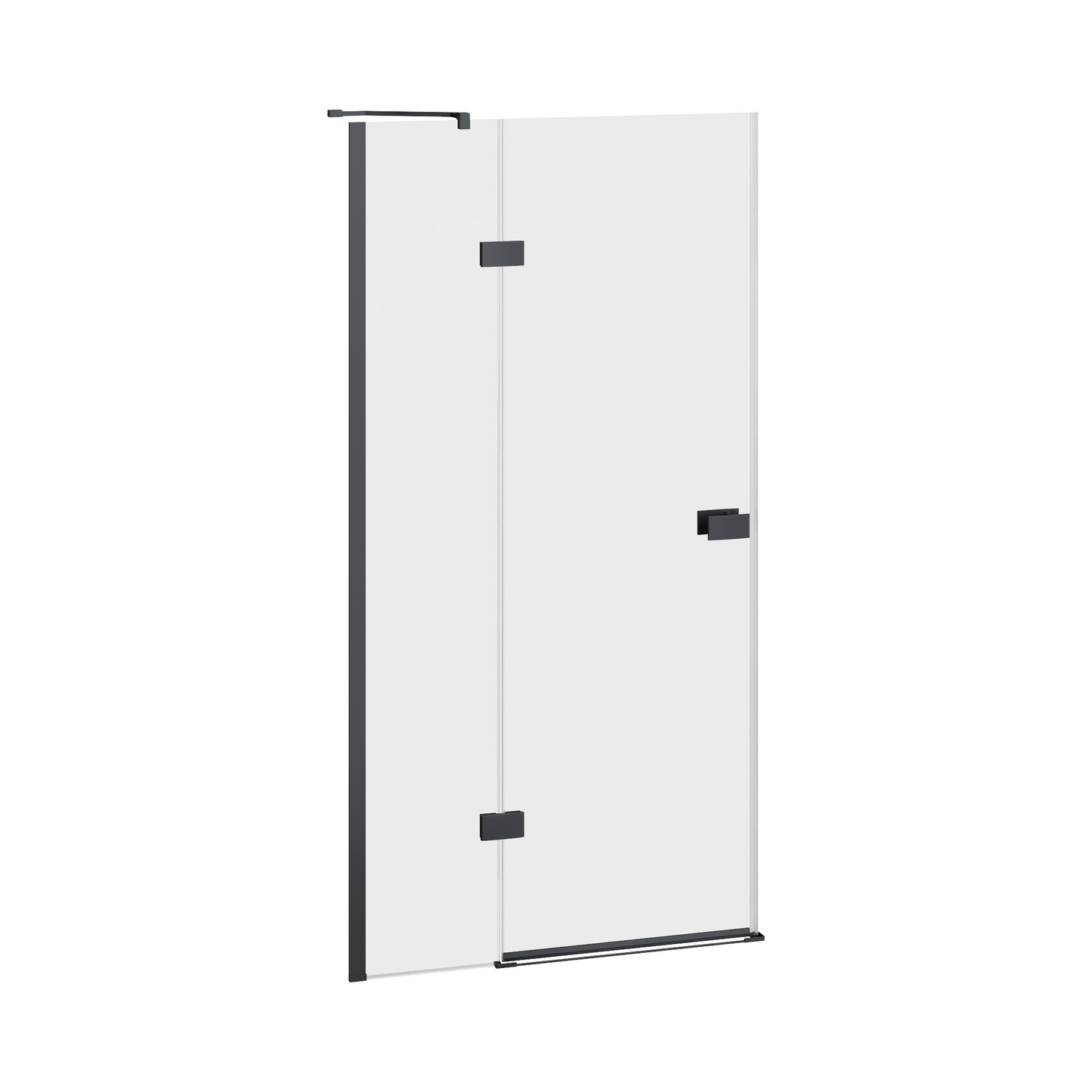 Fairford 8mm Frameless 1200mm Matt Black Hinged Shower Door