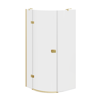 Fairford 8mm Frameless 800 x 800mm Brushed Brass Quadrant Enclosure