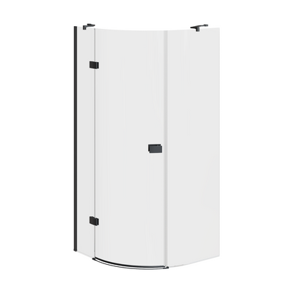 Fairford 8mm Frameless 800 x 800mm Matt Black Quadrant Enclosure