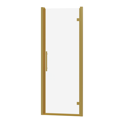 Fairford Pro 8mm 800mm Brushed Brass Hinged Shower Door