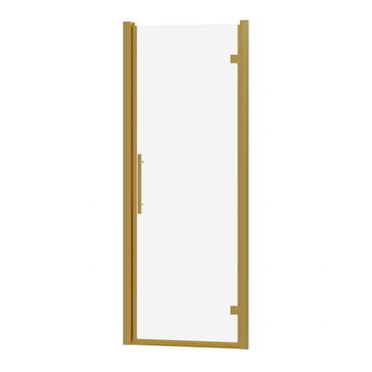 Fairford Pro 8mm 900mm Brushed Brass Hinged Shower Door