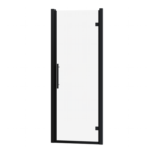Fairford Pro 8mm 900mm Matt Black Hinged Shower Door