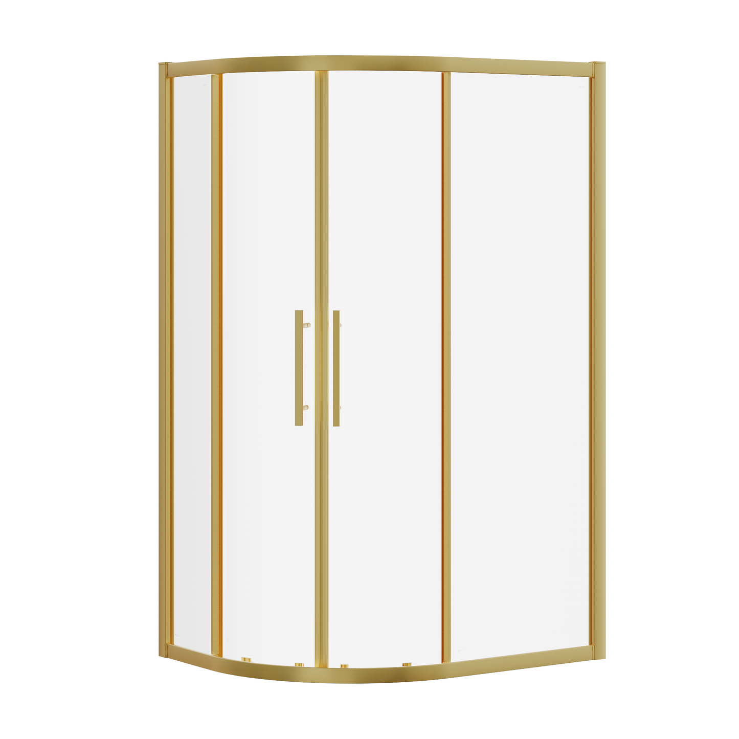 Fairford Pro 8mm 1200 x 800mm Brushed Brass Offset Quadrant Enclosure
