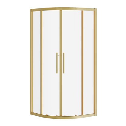 Fairford Pro 8mm 900 x 900mm Brushed Brass Quadrant Enclosure