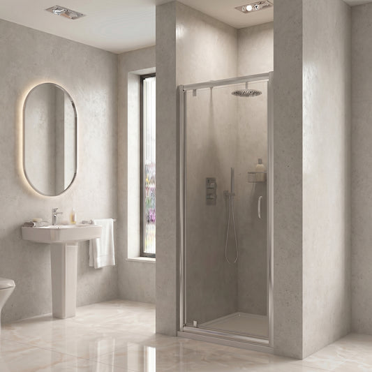 Fairford 5mm 700mm Chrome Pivot Shower Door