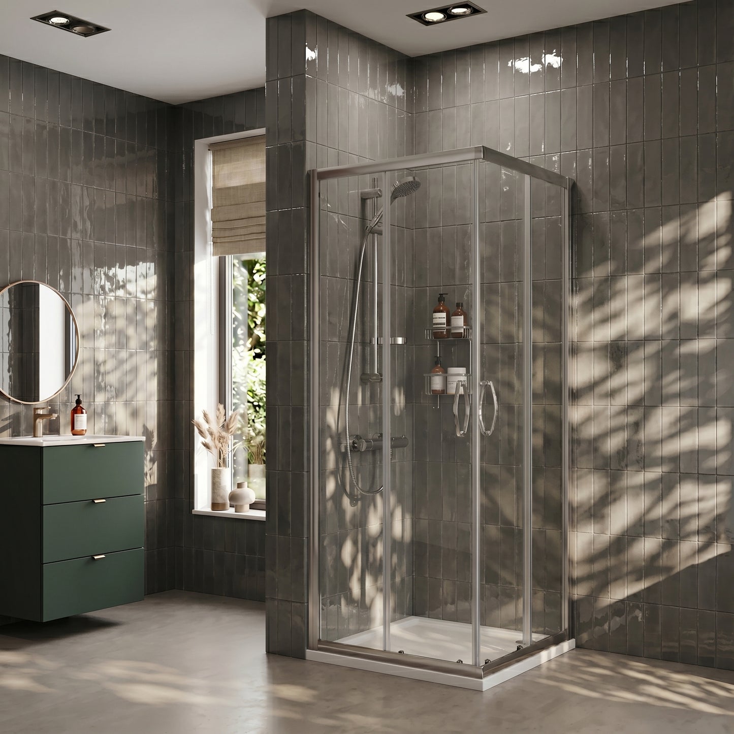 Fairford 5mm 760 x 760mm Chrome Corner Entry Shower Enclosure