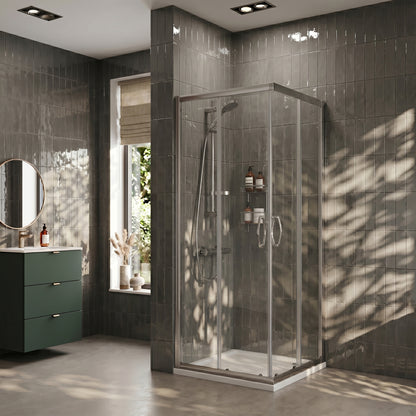 Fairford 5mm 760 x 760mm Chrome Corner Entry Shower Enclosure