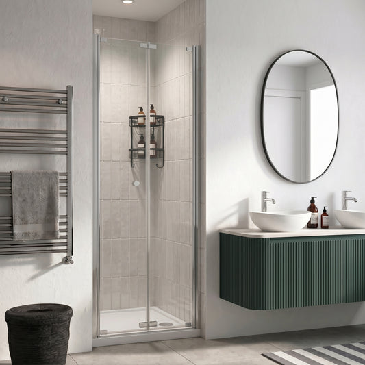 Fairford 5mm 800mm Chrome Bifold Shower Door