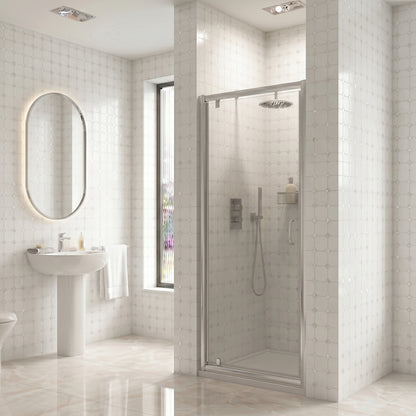 Fairford 5mm 800mm Chrome Pivot Shower Door