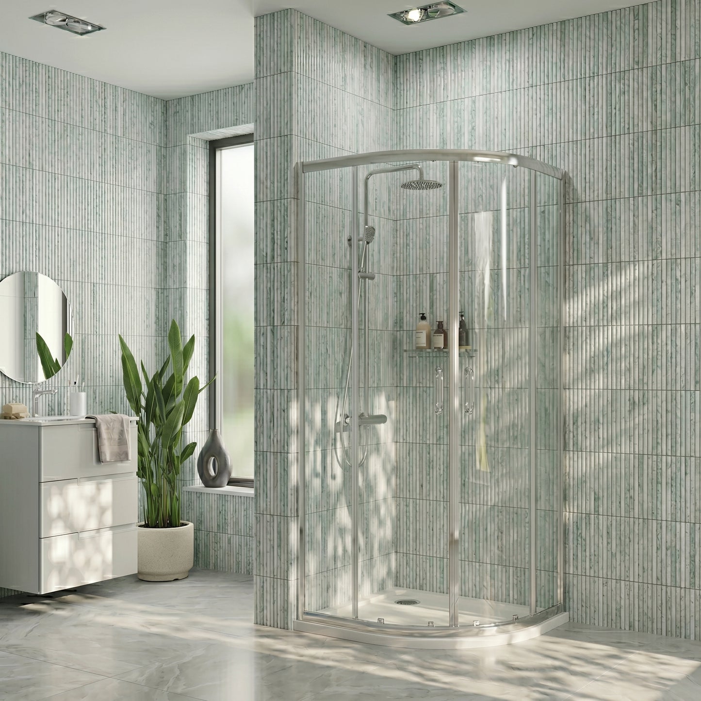 Fairford 5mm 800mm Chrome Quadrant Shower Enclosure