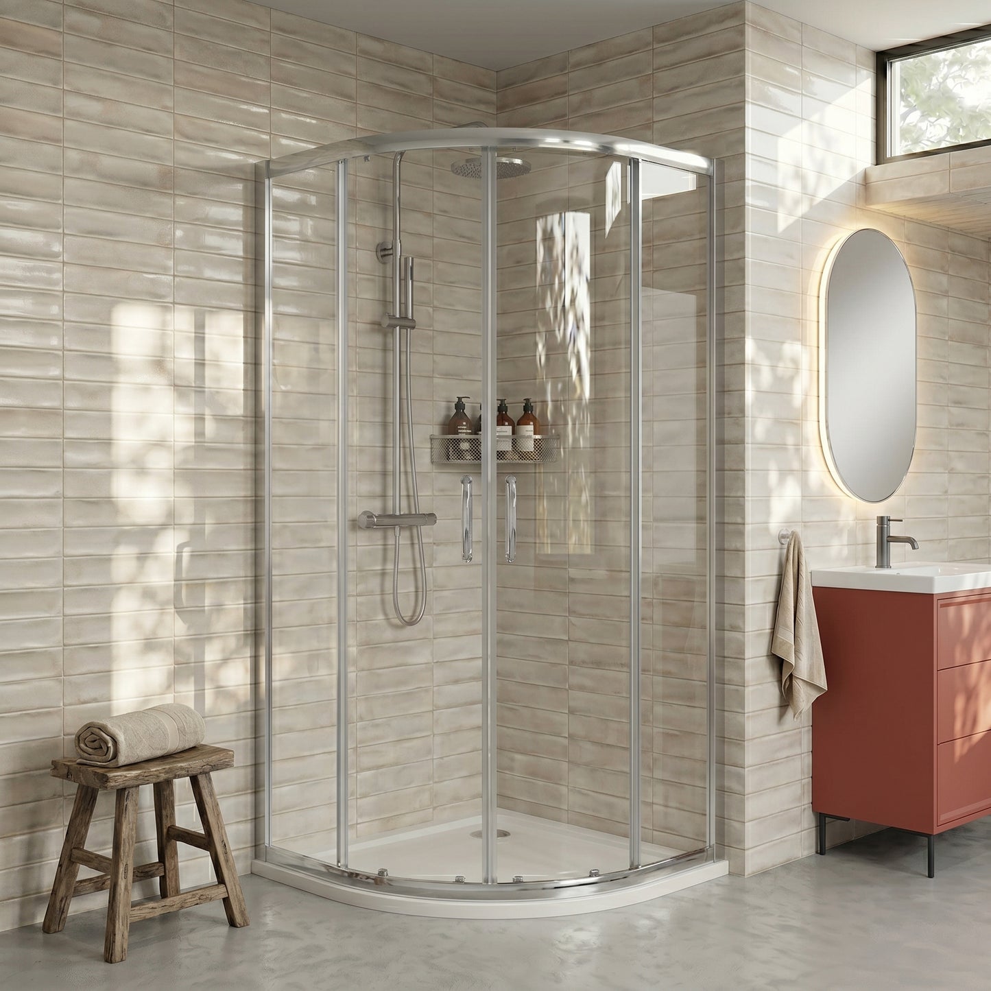 Fairford 5mm 900mm Chrome Quadrant Shower Enclosure