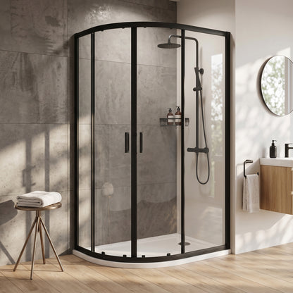Fairford 6mm 1200 x 800mm Matt Black Quadrant Shower Enclosure