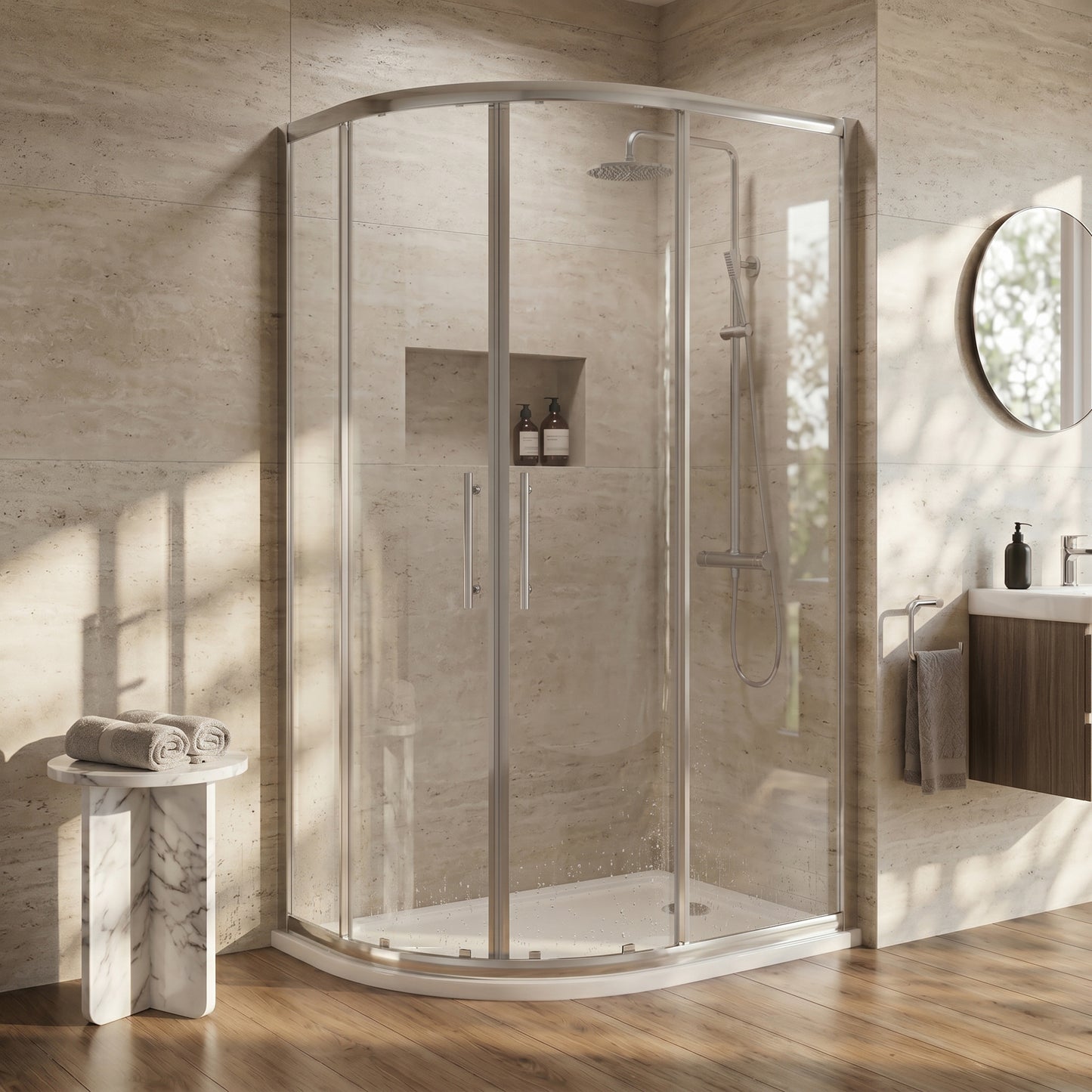 Fairford 8mm, 1200mm x 900mm Offset Quadrant Enclosure