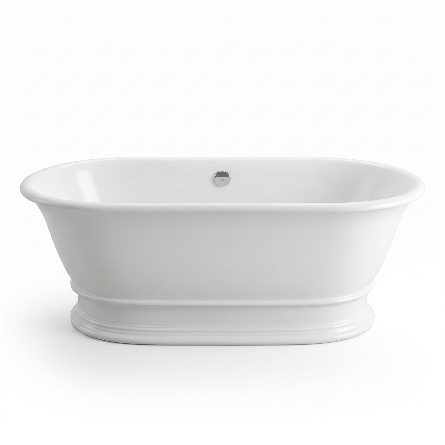 Fairford Bampton 1555 x 740 x 555mm Polished Solid Surface Freestanding Bath