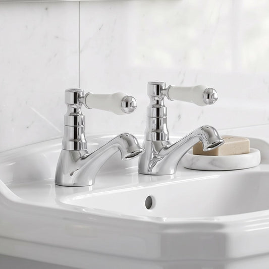 Fairford Cambridge Quarter Turn Basin Pillar Taps