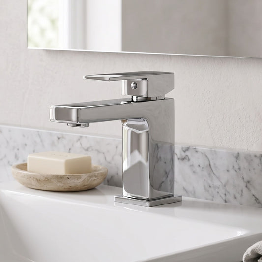 Fairford Carta Basin Mixer with Push Button Waste