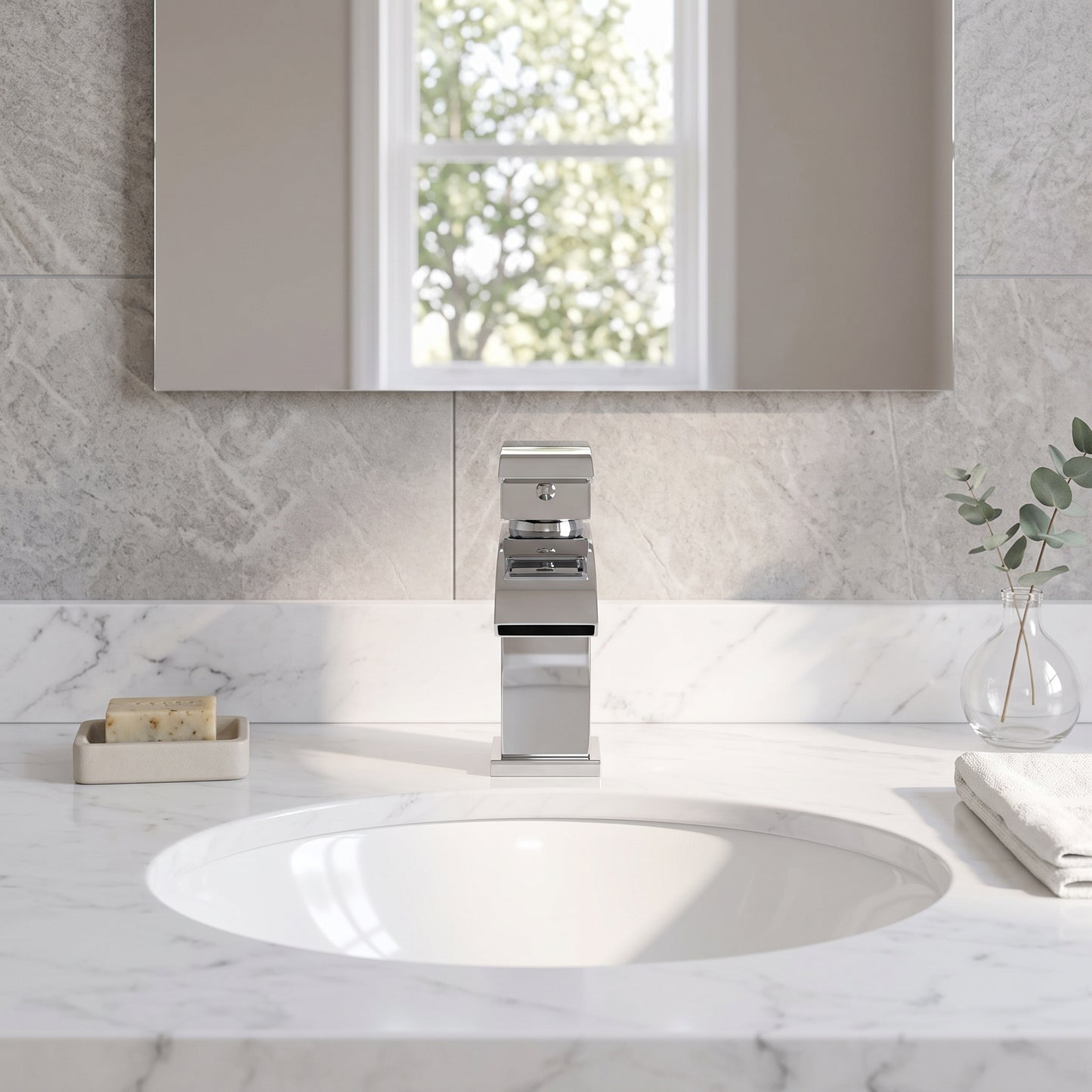 Fairford Cohen Basin Mixer with Push Button Waste