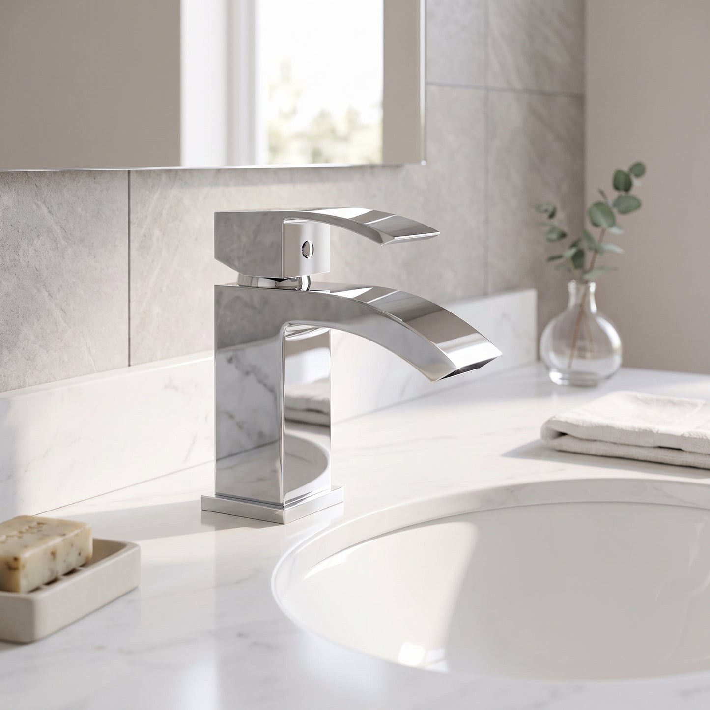 Fairford Cohen Basin Mixer with Push Button Waste