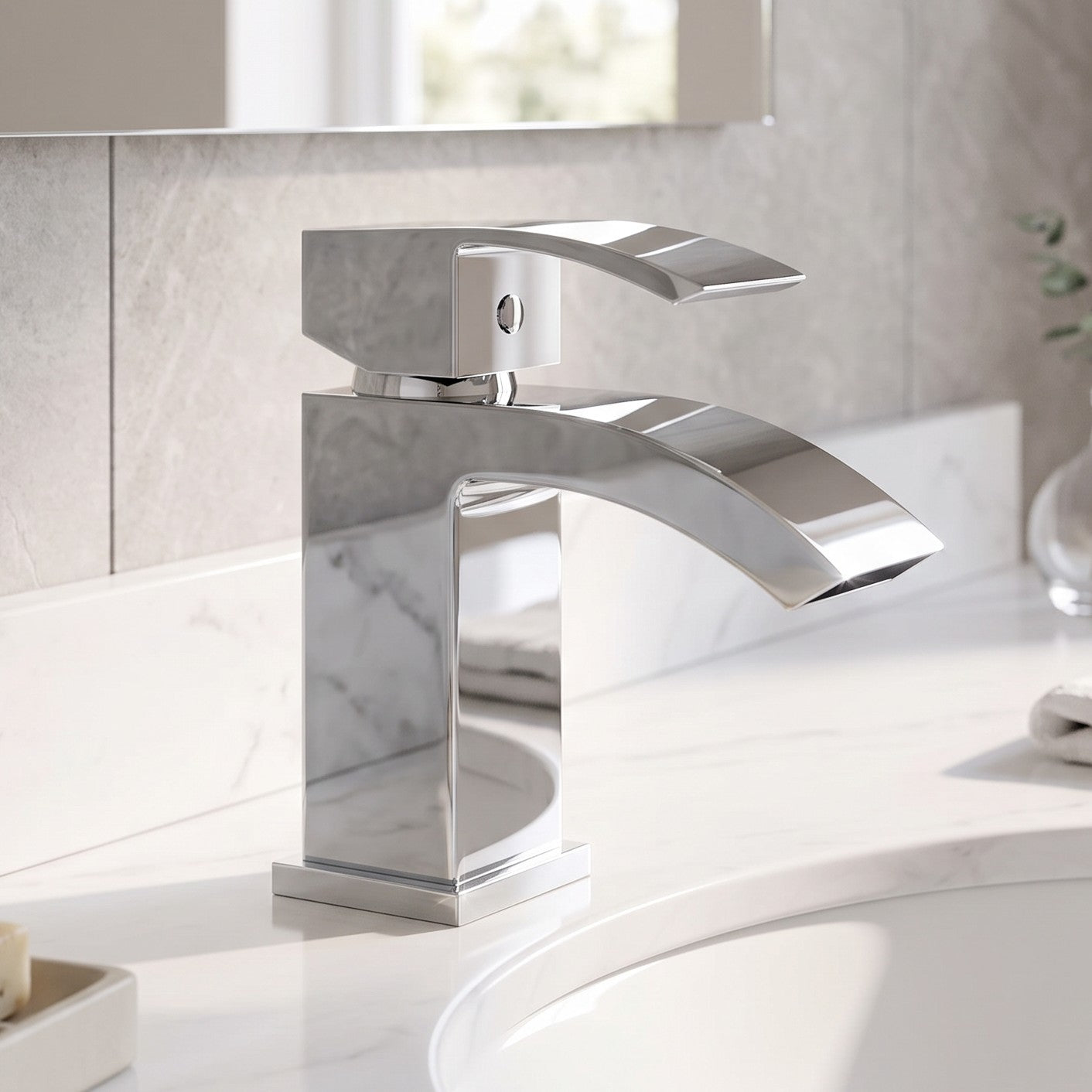Fairford Cohen Basin Mixer with Push Button Waste