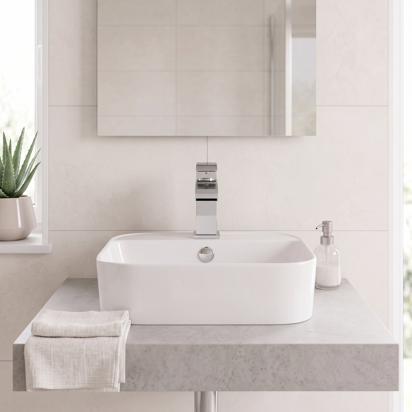 Fairford Cohen Mini Basin Mixer with Push Button Waste
