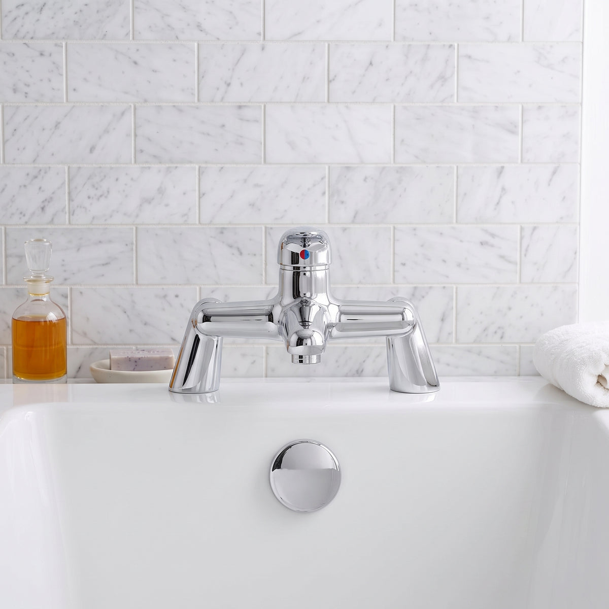 Fairford Contract Single Lever Bath Filler, Raised Mounts
