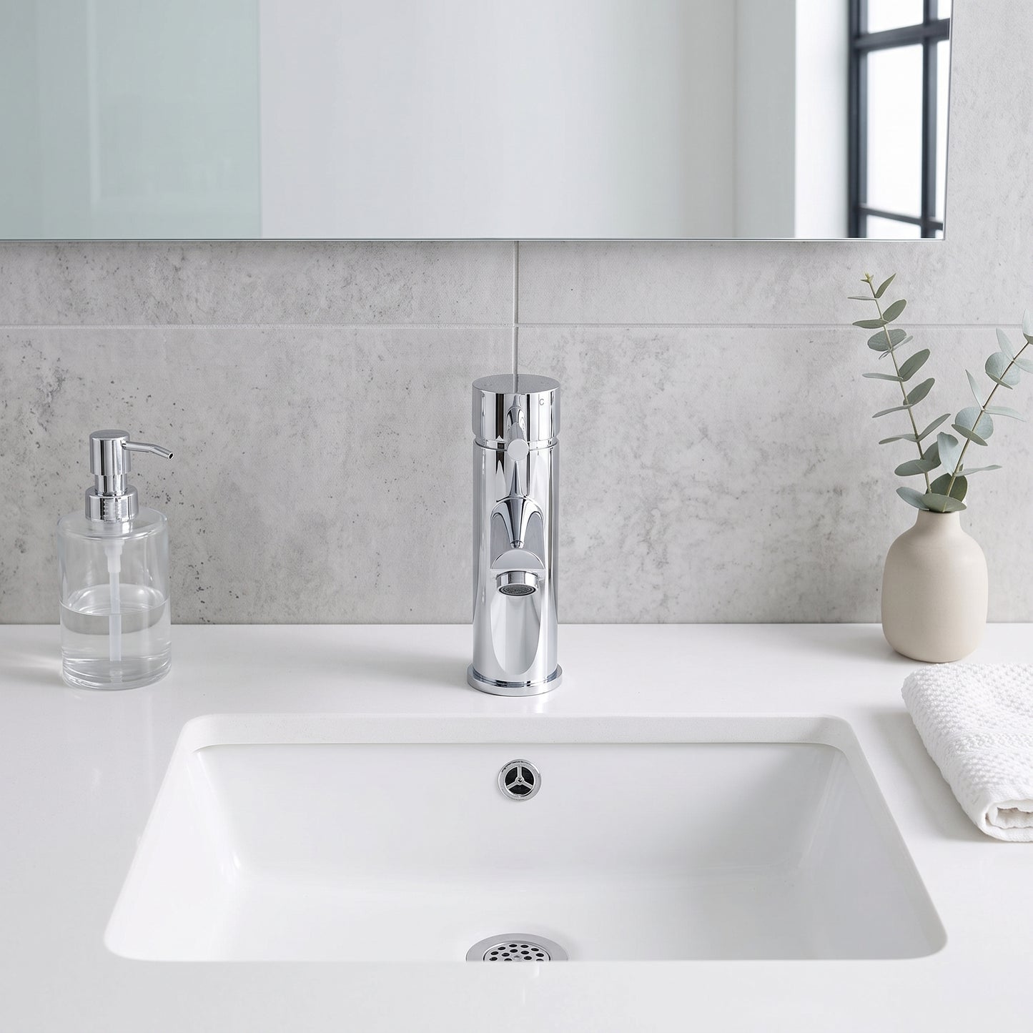 Fairford Dayna Basin Mixer with Push Button Waste