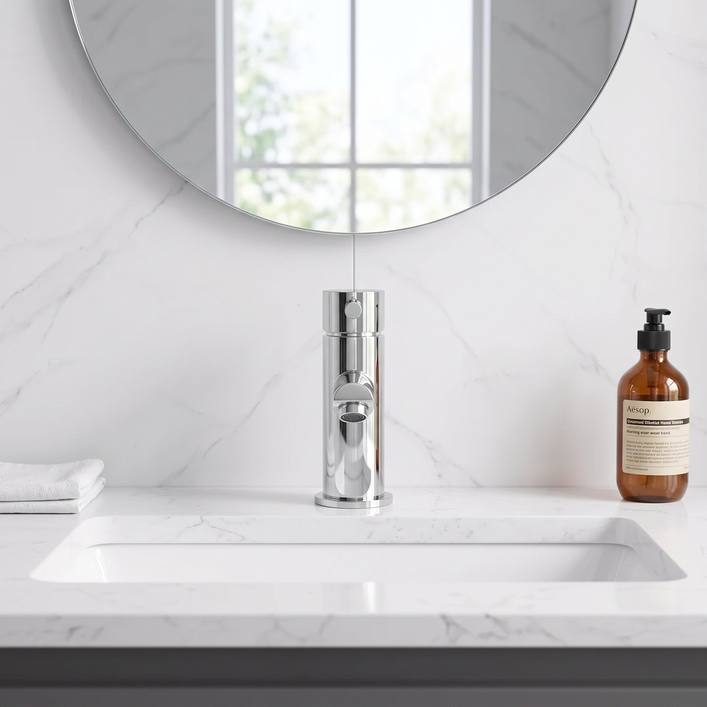 Fairford Dayna Mini Basin Mixer with Push Button Waste