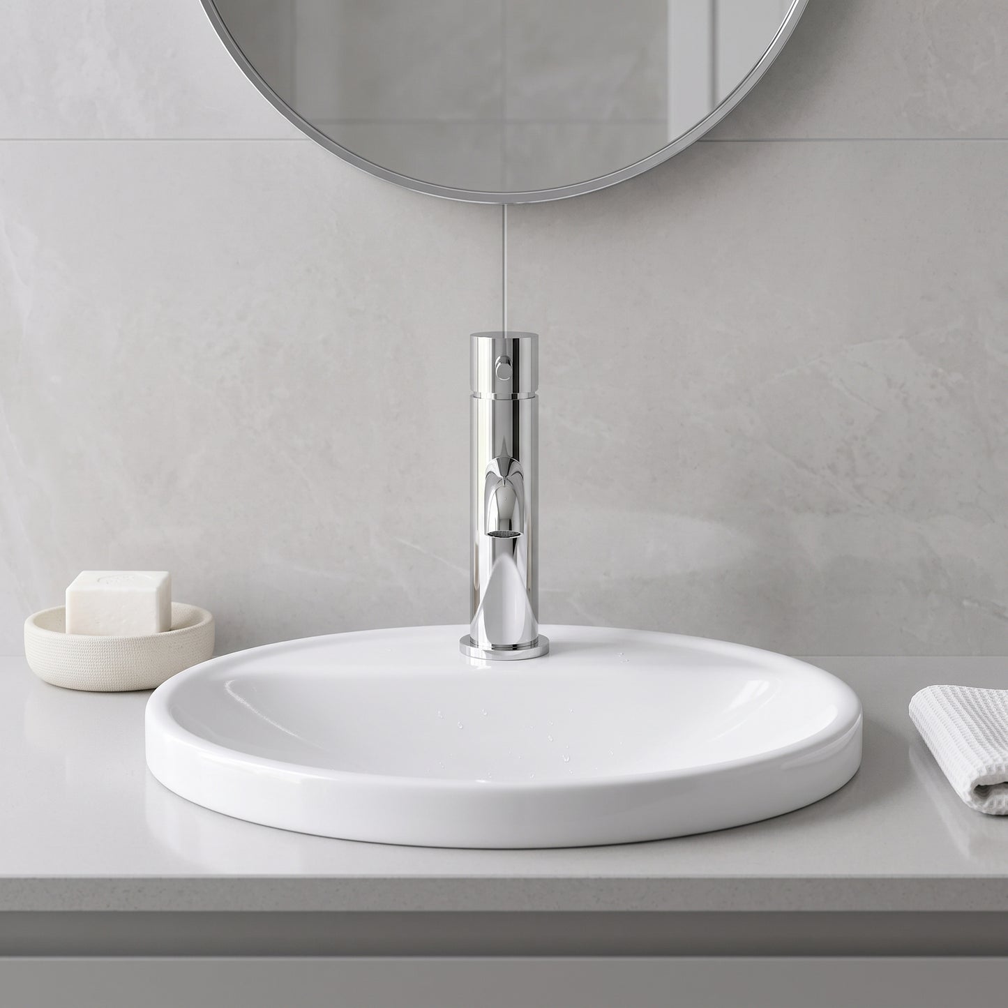 Fairford Element 5 Basin Mixer with Push Button Waste