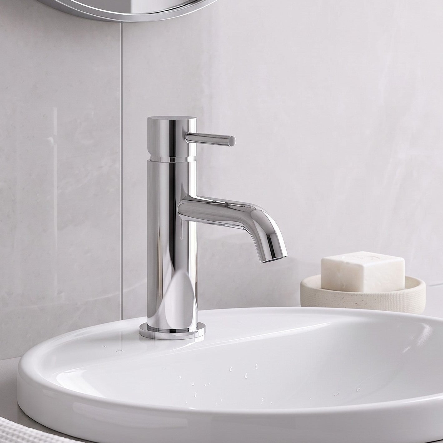 Fairford Element 5 Basin Mixer with Push Button Waste