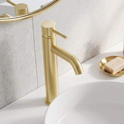Fairford Element 5 Brushed Brass High Rise Basin Mixer
