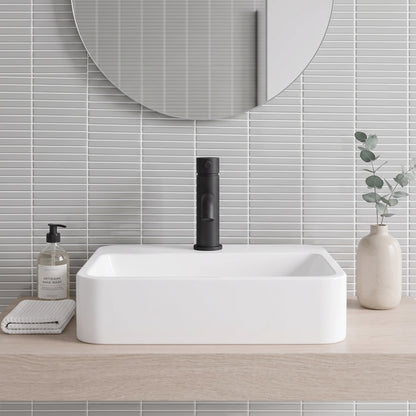 Fairford Element 5 Matt Black Mini Basin Mixer with Push Button Waste