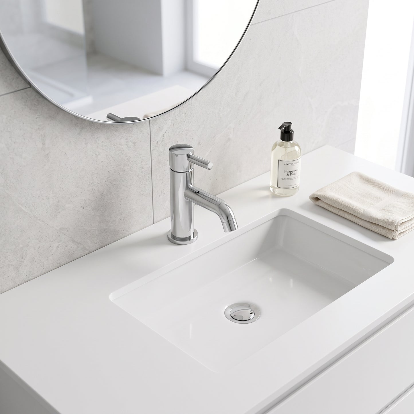Fairford Element 5 Mini Basin Mixer with Push Button Waste