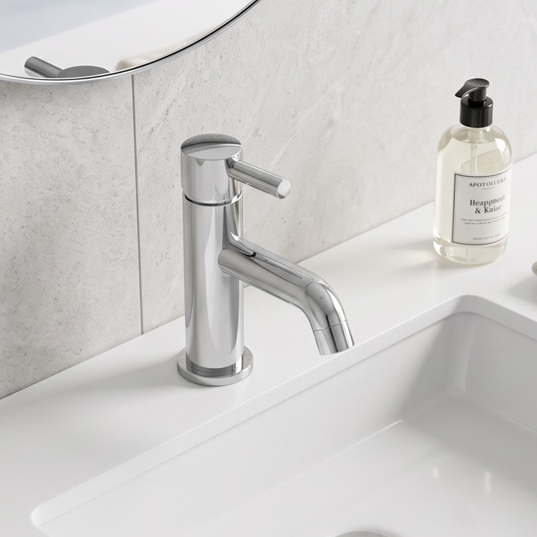 Fairford Element 5 Mini Basin Mixer with Push Button Waste