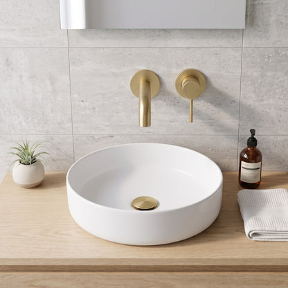 Fairford Element 7 Brushed Brass Wall Mounted Basin Mixer