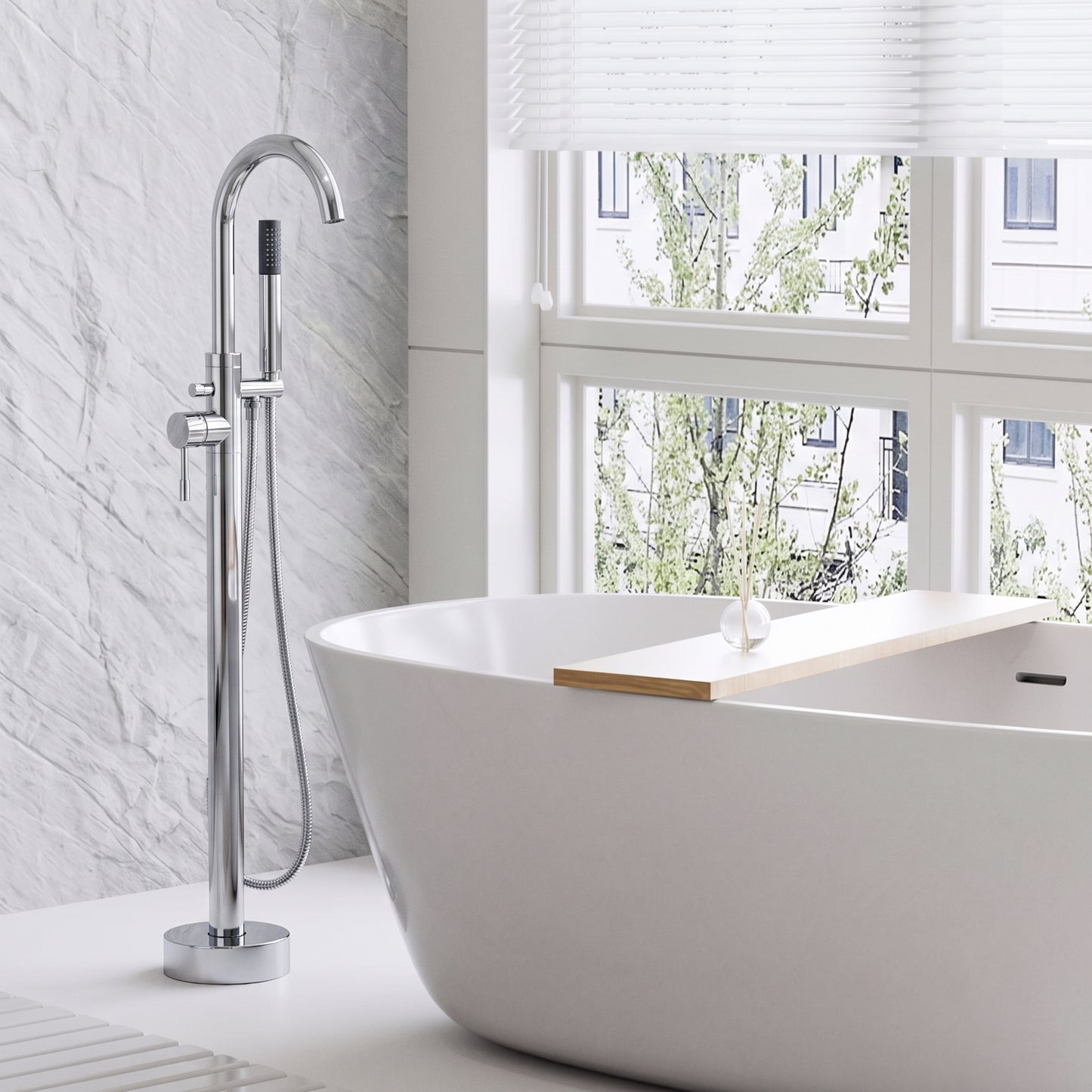 Fairford Element 7 Chrome Freestanding Bath Shower Mixer