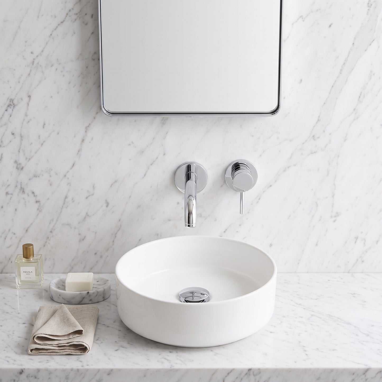 Fairford Element 7 Chrome Short Spout for Wall Mounted Basin Mixer