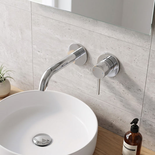 Fairford Element 7 Chrome Wall Mounted Basin Mixer