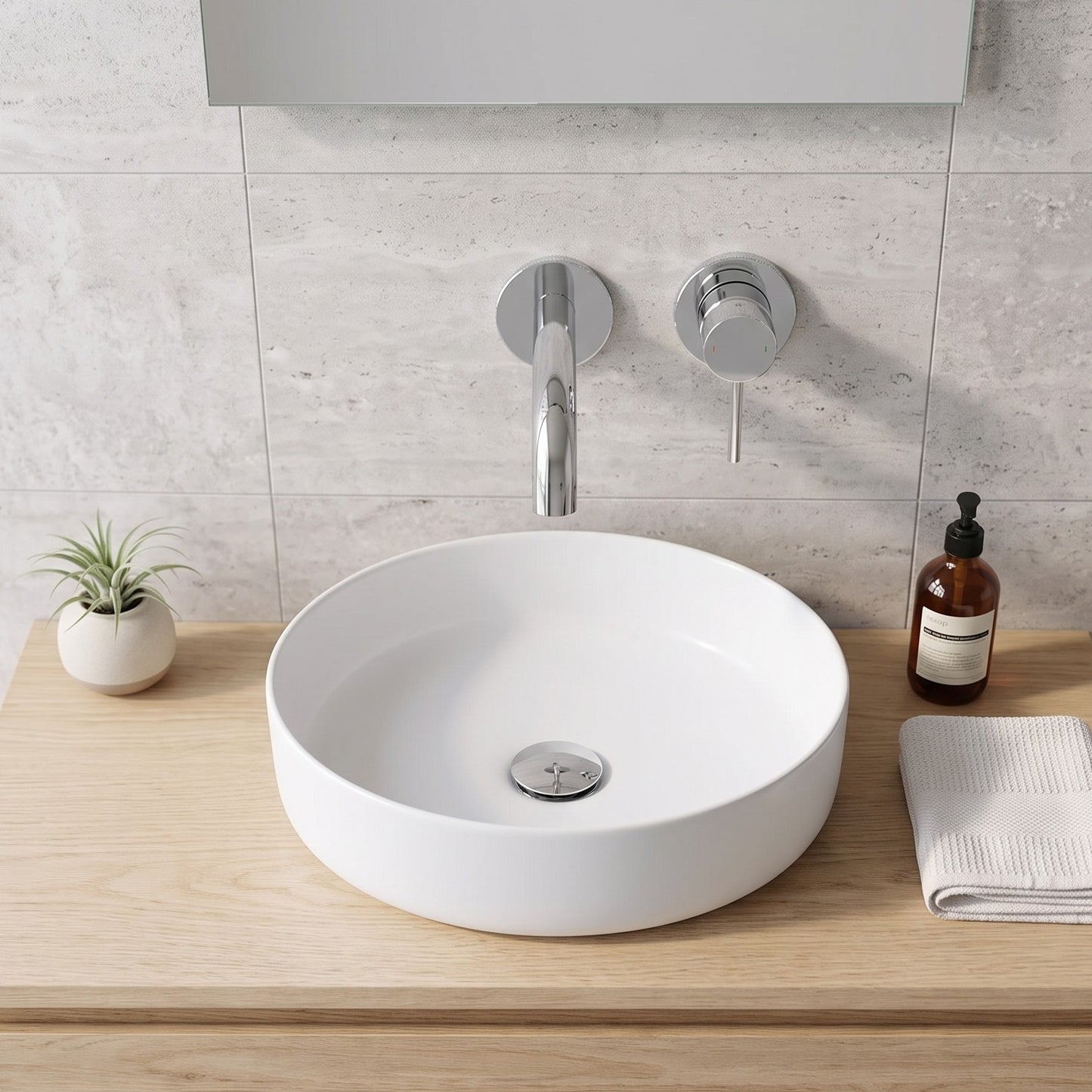 Fairford Element 7 Chrome Wall Mounted Basin Mixer