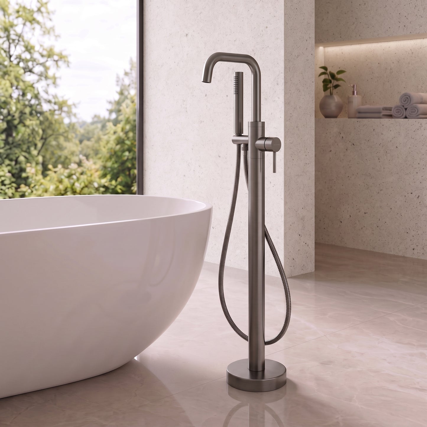 Fairford Element 7 Gunmetal Freestanding Bath Shower Mixer