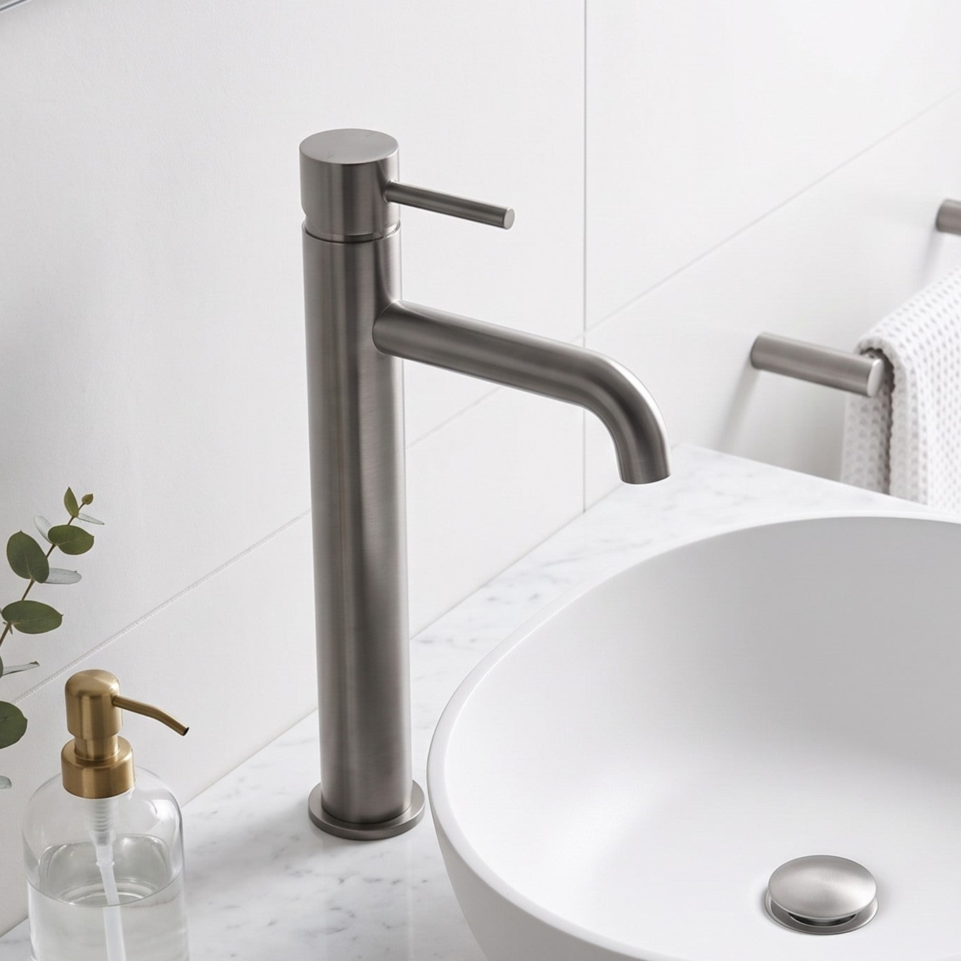 Fairford Element 7 Gunmetal High Rise Basin Mixer